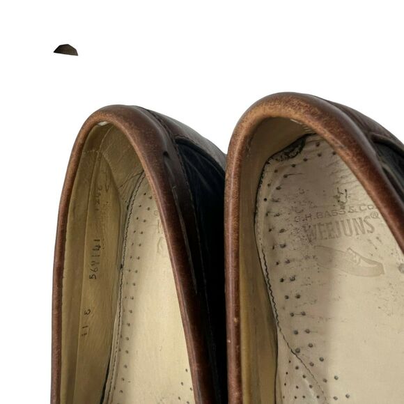 Vtg G.H. Bass & Co. Mens Weejuns Black Brown Classic Preppy Loafer Shoes 11 E main image 7